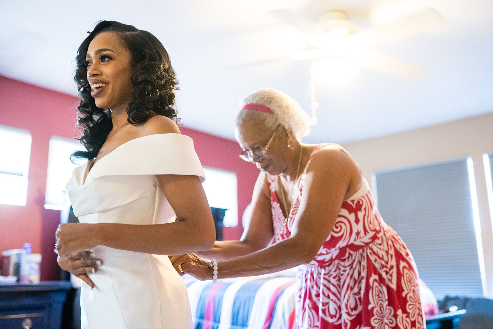 private-home elopement in Antioch, Getting Ready at Home in the East Bay