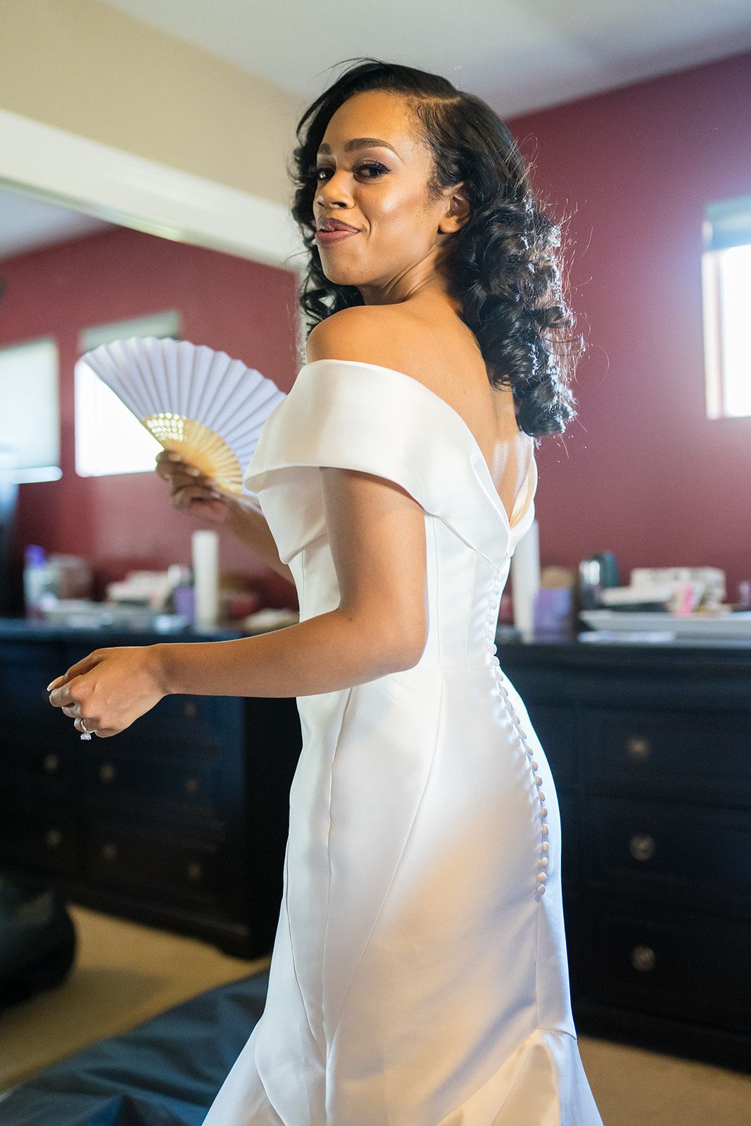 private-home elopement in antioch (arrived by limo), Getting Ready at Home