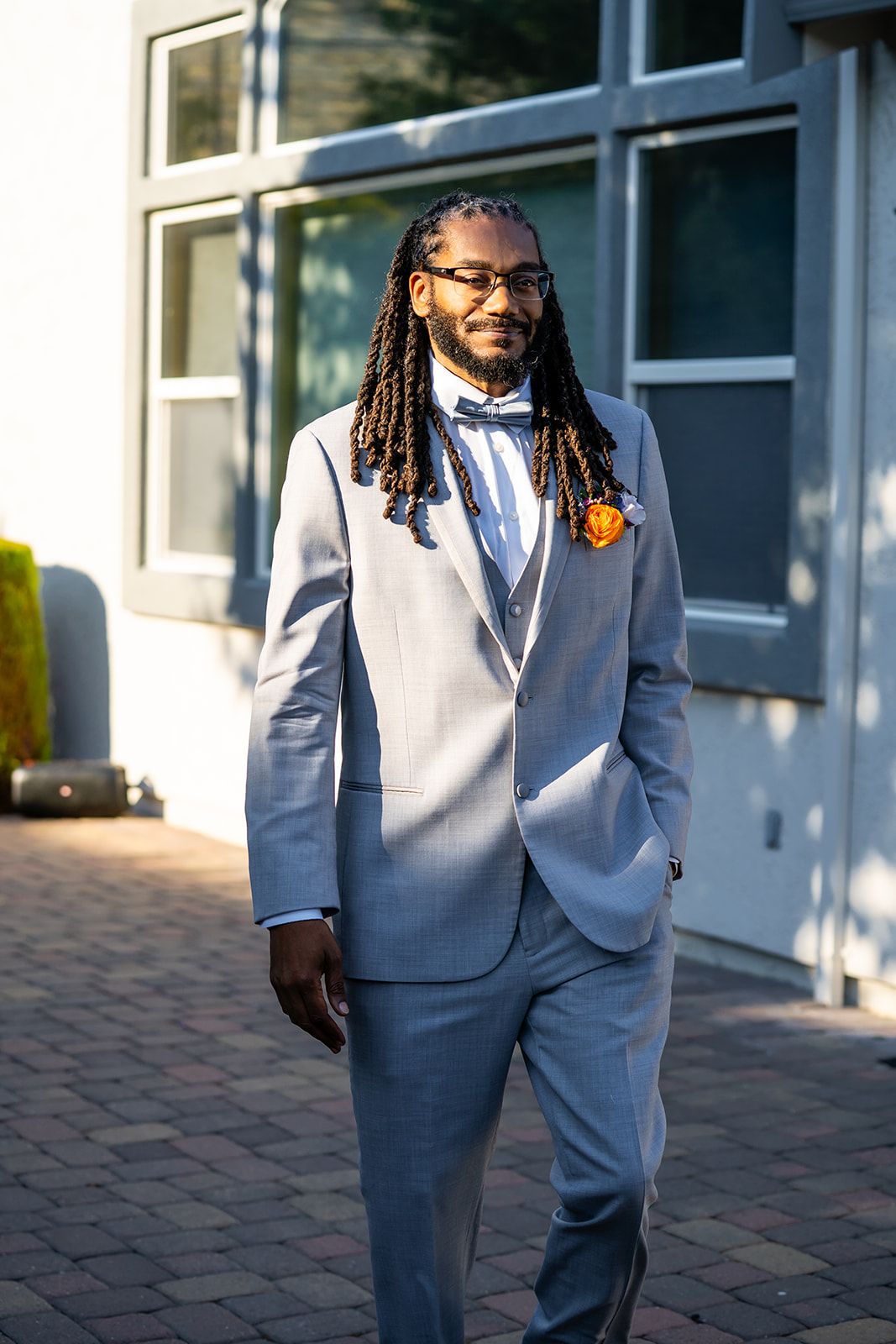 private-home elopement in antioch (arrived by limo), Getting Ready at Home