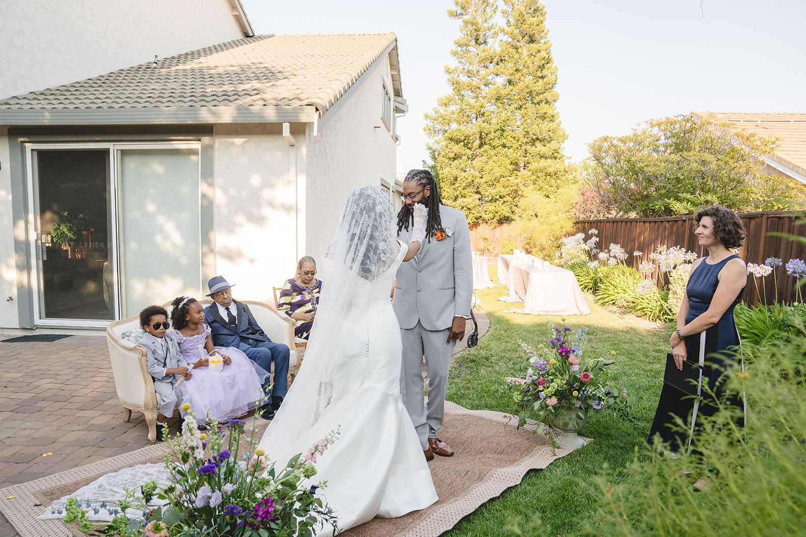 private-home elopement in antioch (arrived by limo), An Intimate Home Ceremony