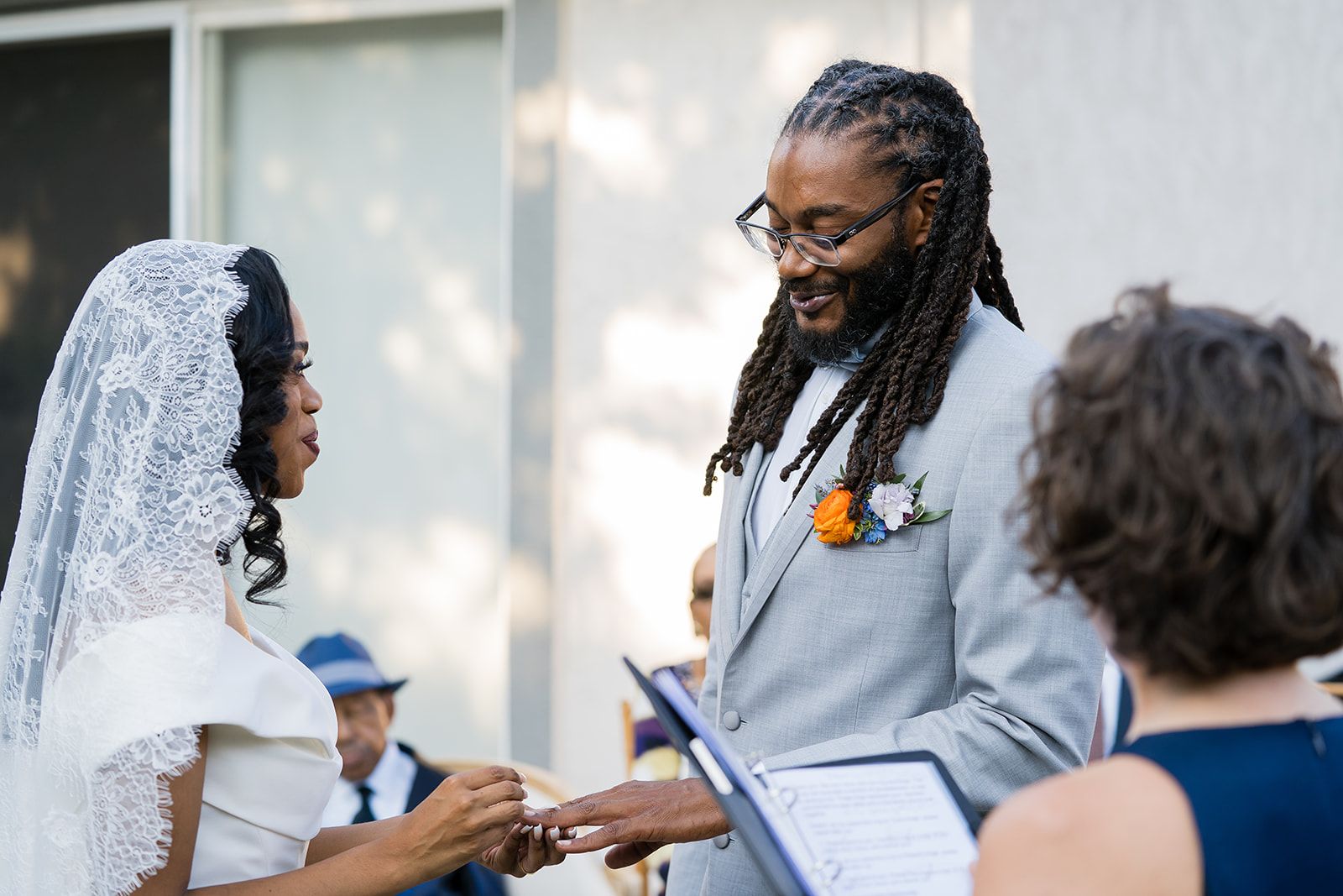 private-home elopement in antioch (arrived by limo), An Intimate Home Ceremony