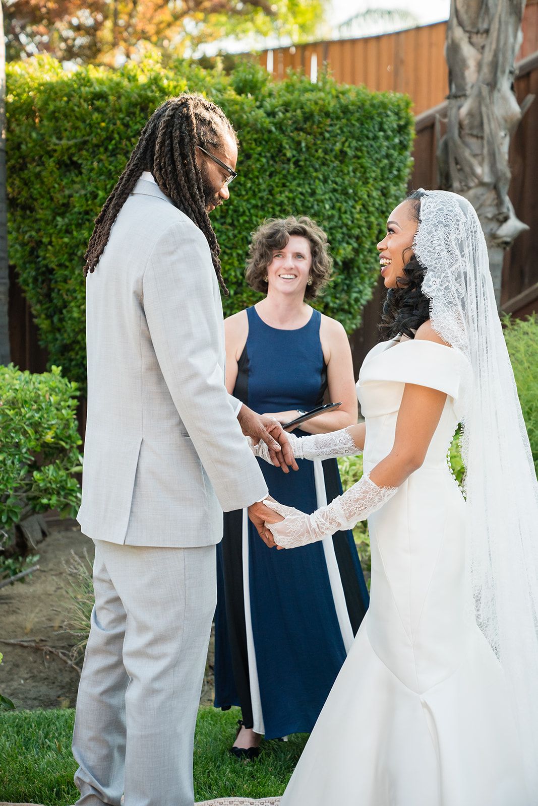 private-home elopement in Antioch, Family in the Backyard