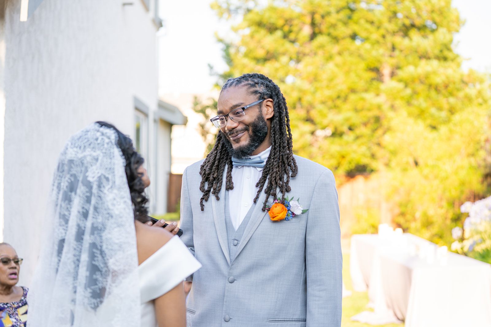 private-home elopement in antioch (arrived by limo), An Intimate Home Ceremony