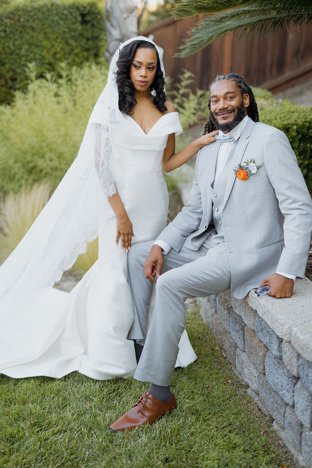 private-home elopement in antioch (arrived by limo), Family in the Backyard
