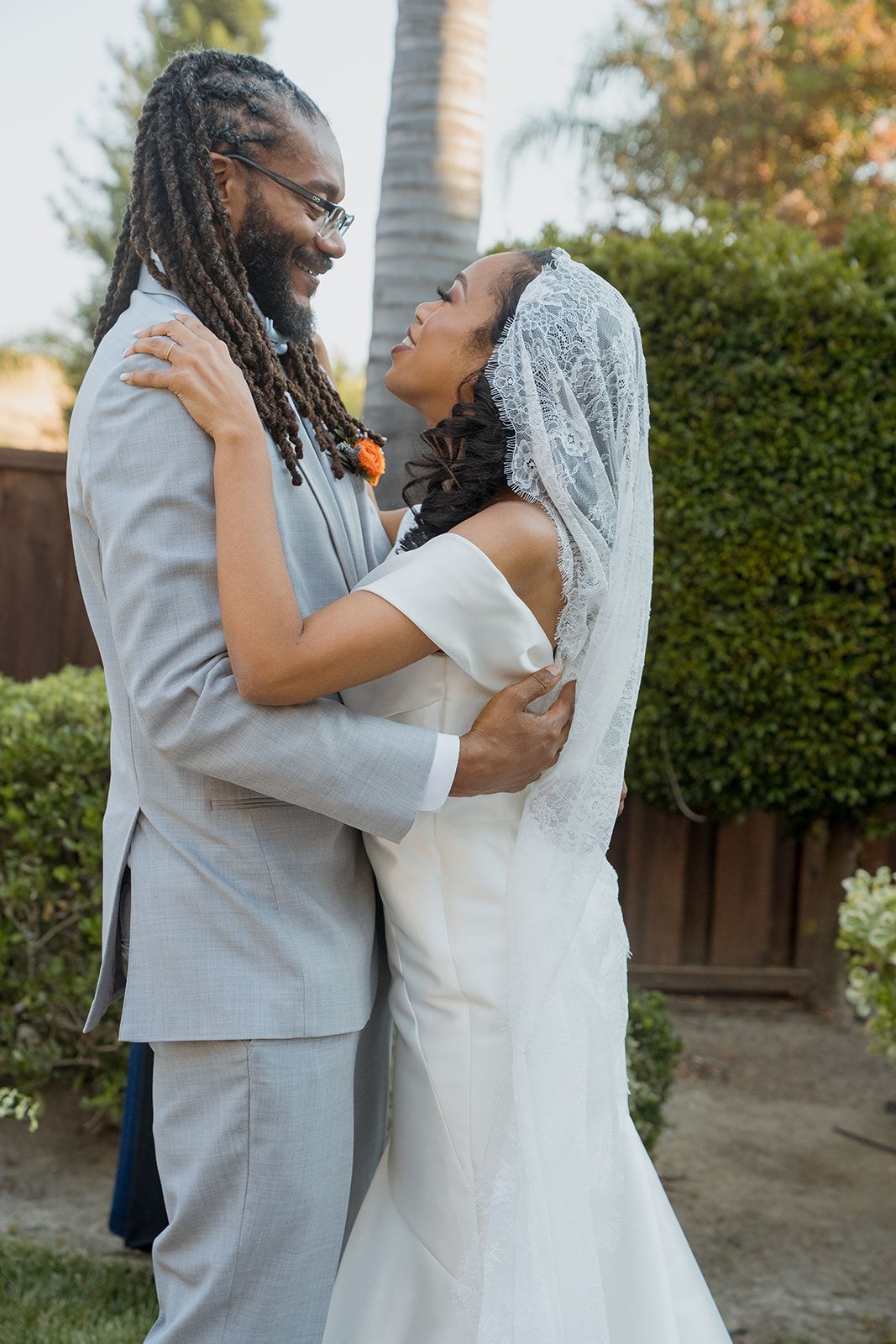 private-home elopement in antioch (arrived by limo), Family in the Backyard