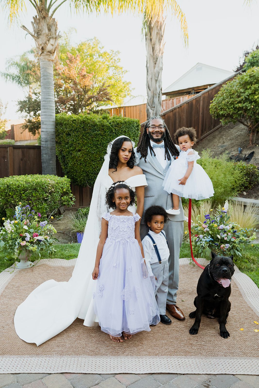 private-home elopement in antioch (arrived by limo), Family in the Backyard