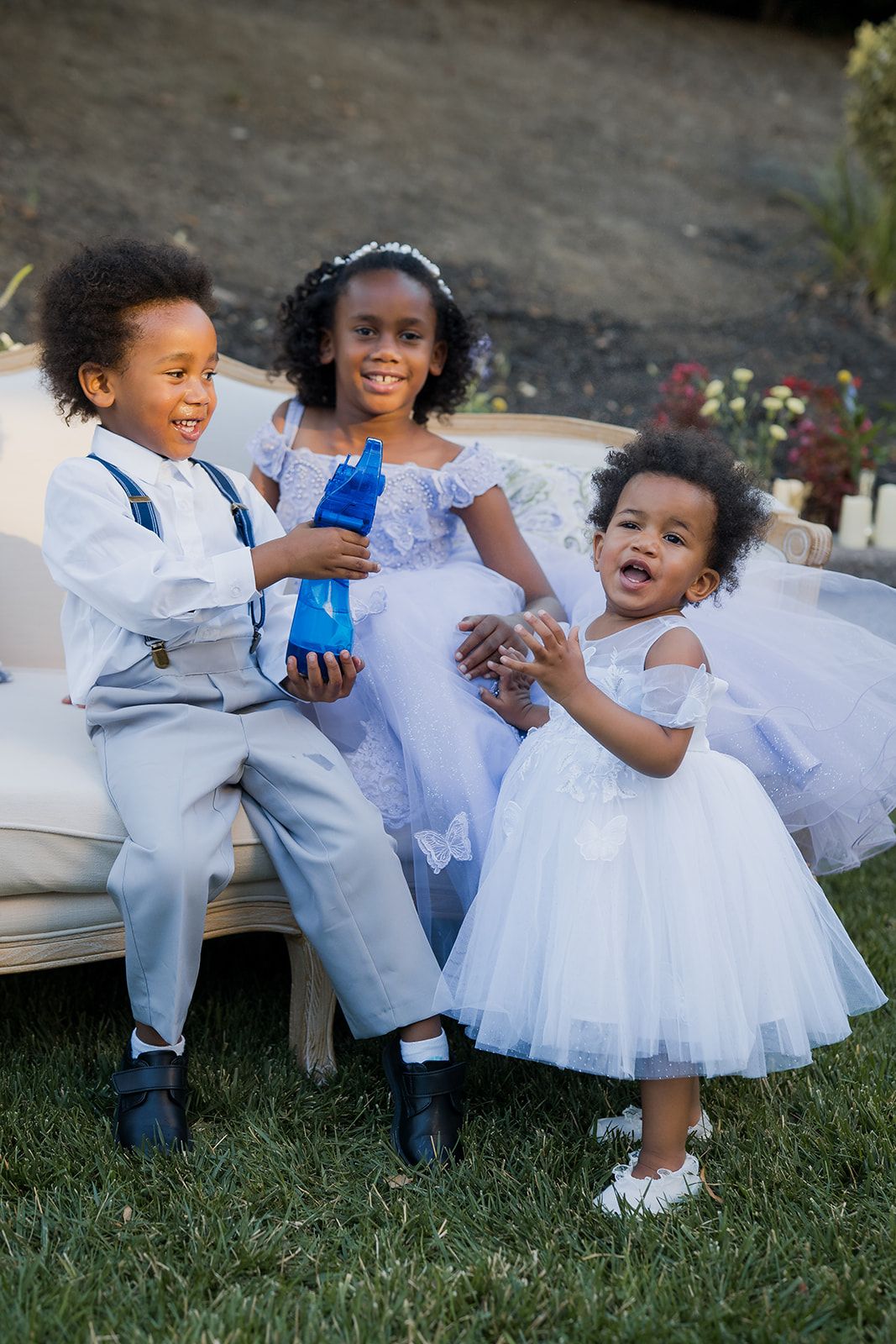 private-home elopement in antioch (arrived by limo), Family in the Backyard