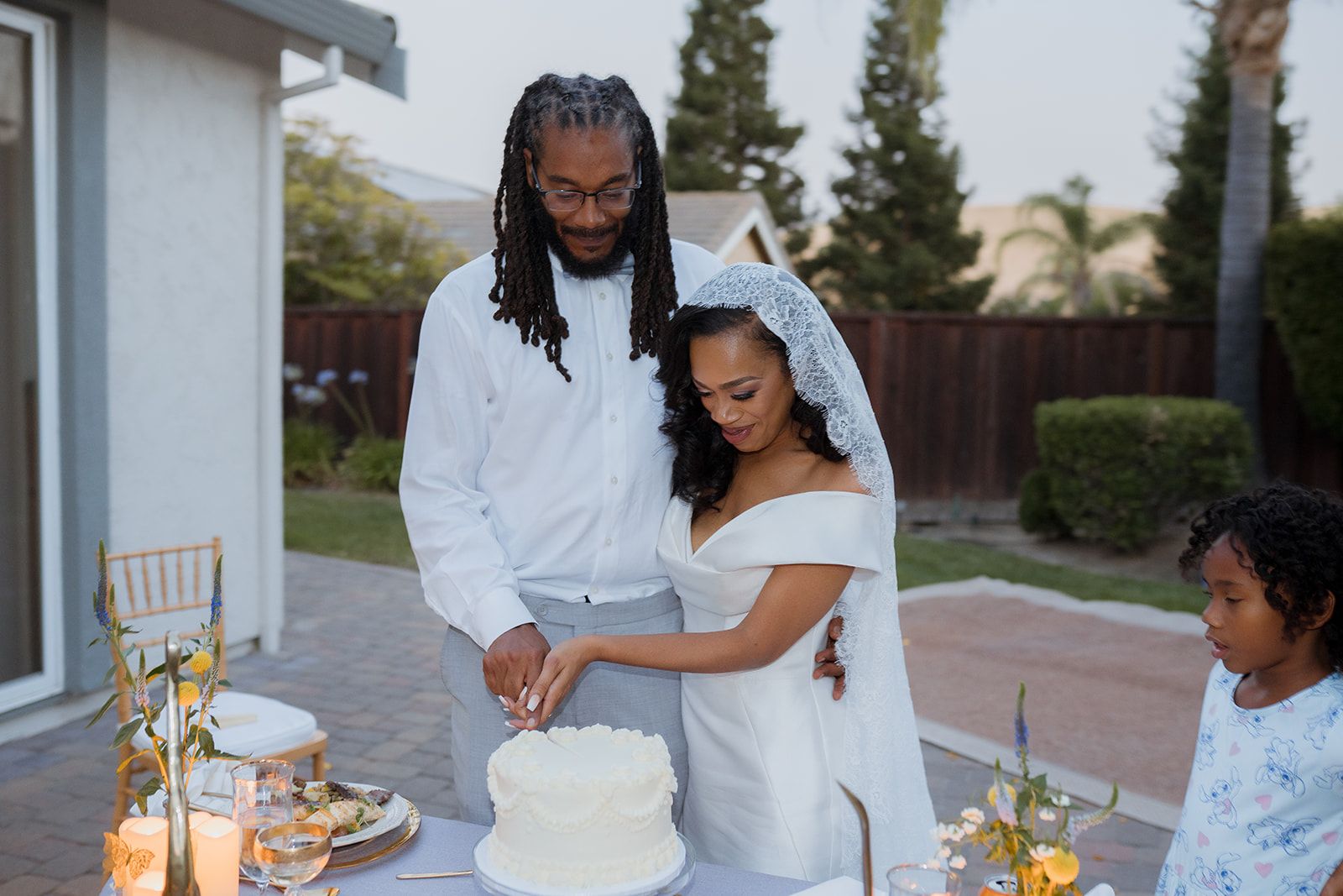 private-home elopement in antioch (arrived by limo), Dinner at Home, Then the Limo