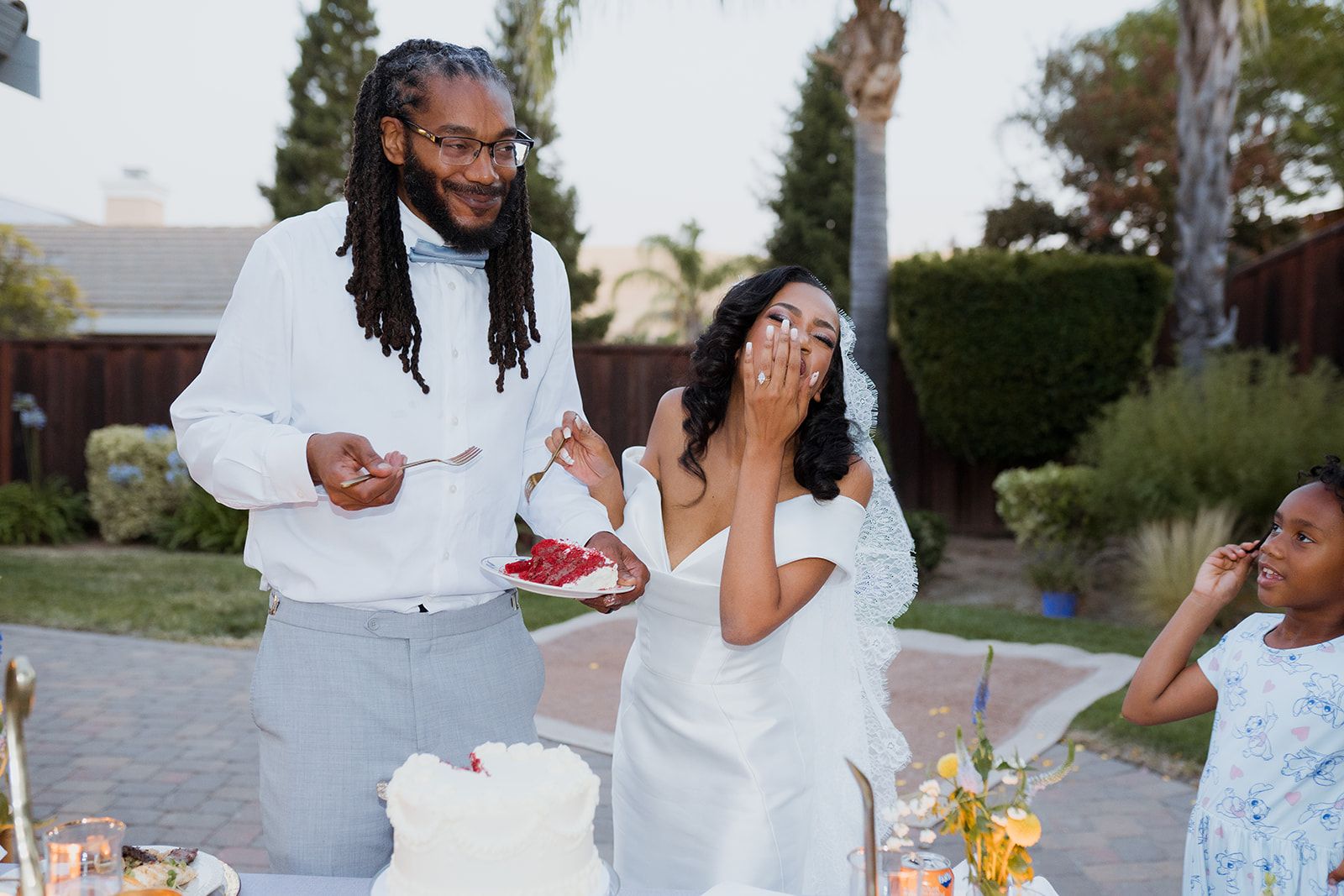private-home elopement in antioch (arrived by limo), Dinner at Home, Then the Limo