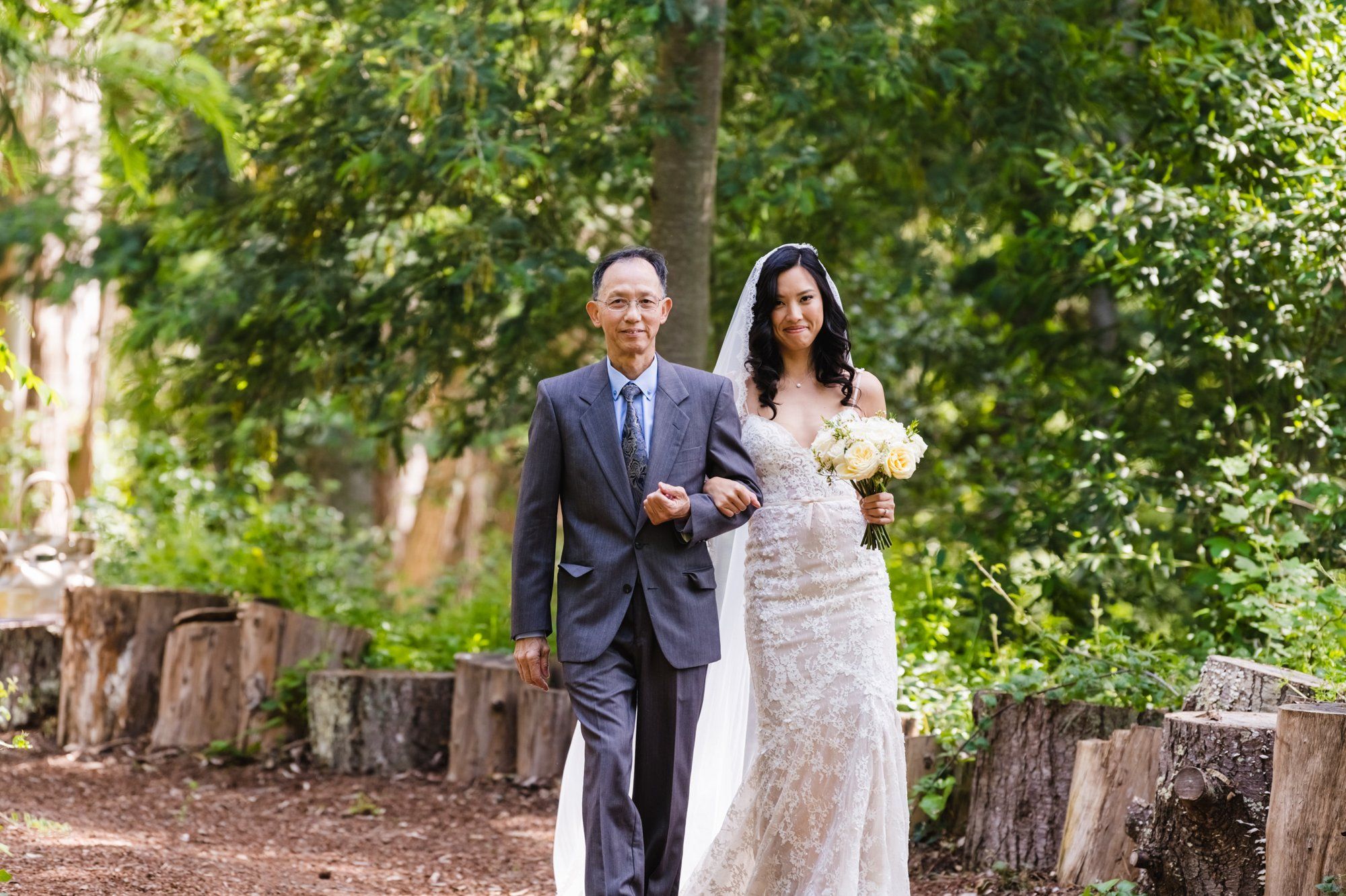 multicultural spring wedding at sand rock farm, Vows in the Redwood Grove, a 20-Guest Spring Redwood Ceremony
