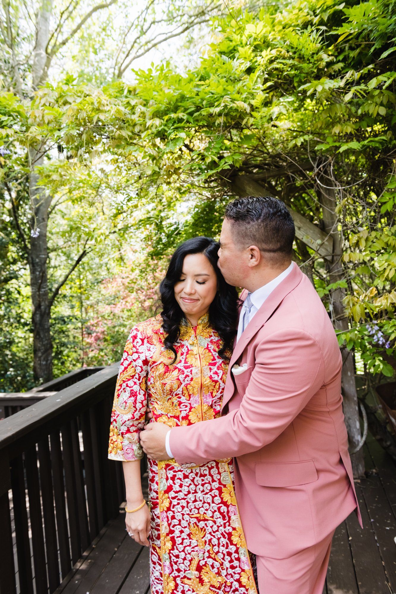 multicultural spring wedding at sand rock farm, Family Photos in the Grove