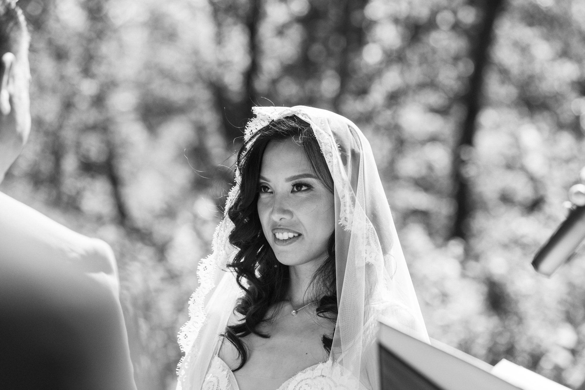 A multicultural spring wedding at Sand Rock Farm, Vows in the Redwood Grove at Sand Rock Farm
