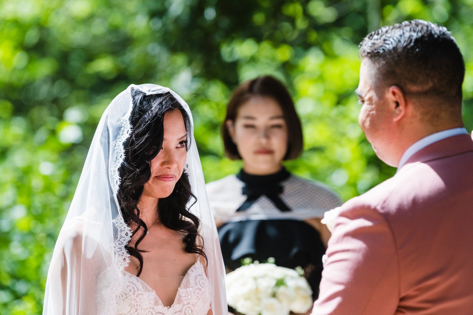 A multicultural spring wedding at Sand Rock Farm, Vows in the Redwood Grove at Sand Rock Farm