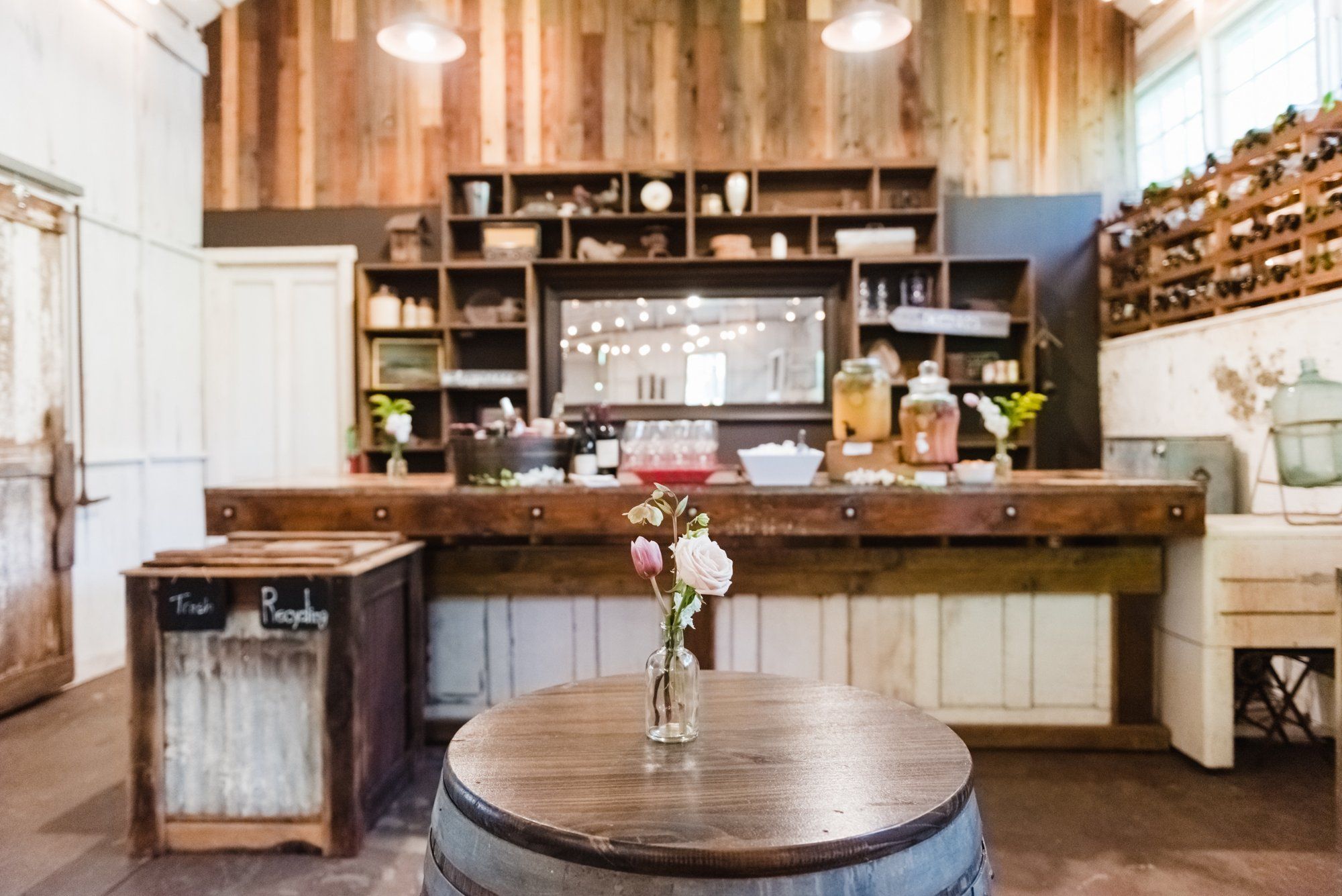 multicultural spring wedding at sand rock farm, A Family-Style Spring Dinner in the Barrel Room