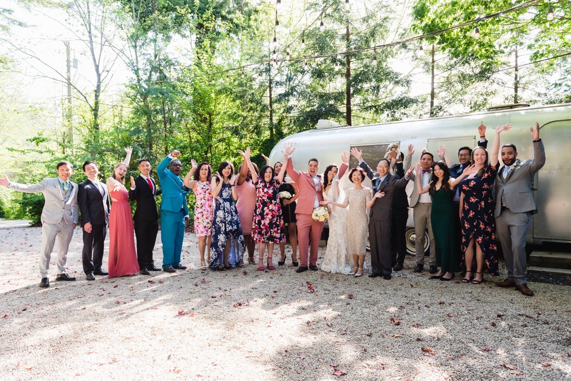 multicultural spring wedding at sand rock farm, Family Photos in the Grove