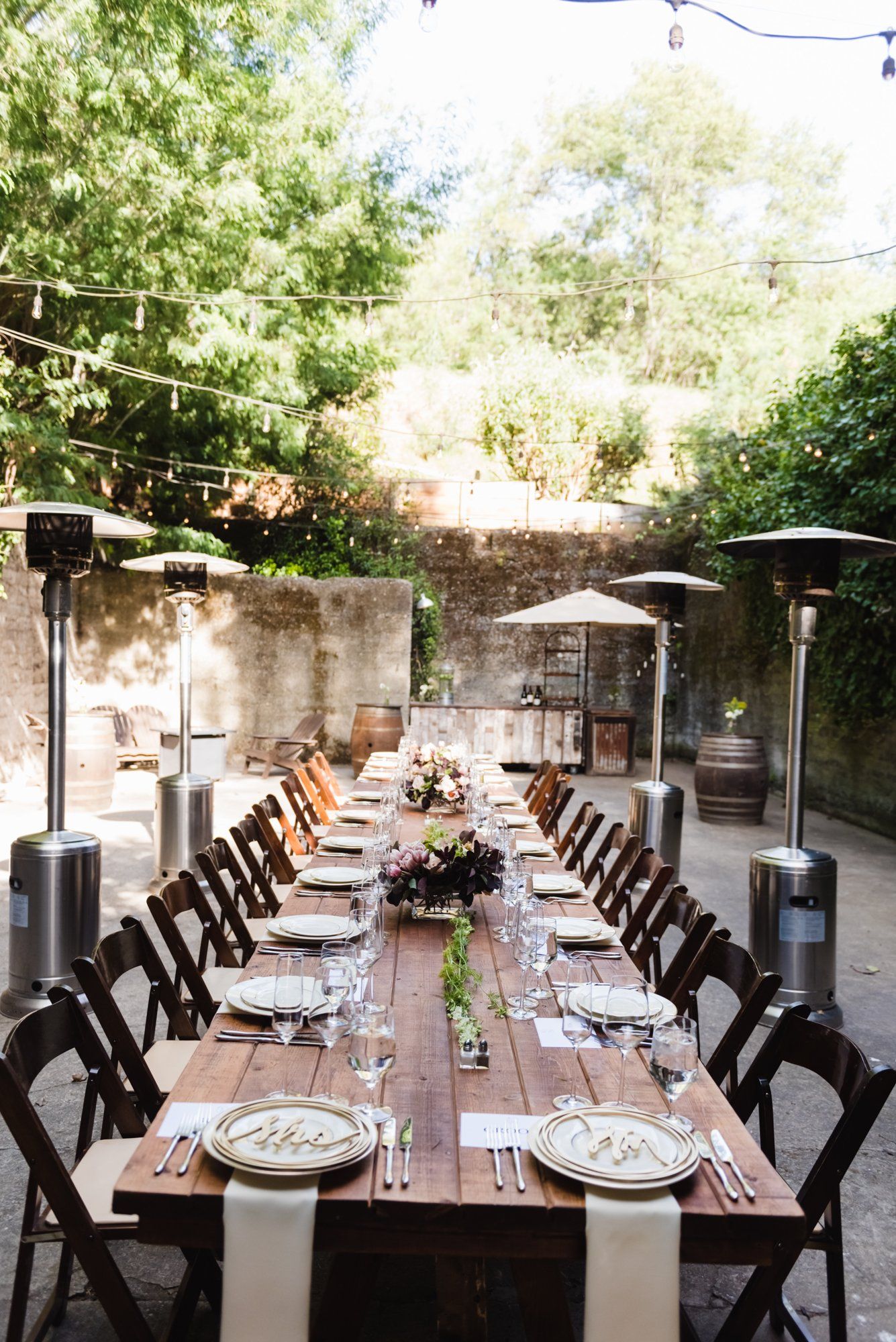 A multicultural spring wedding at Sand Rock Farm, A Family-Style Spring Dinner in the Barrel Room