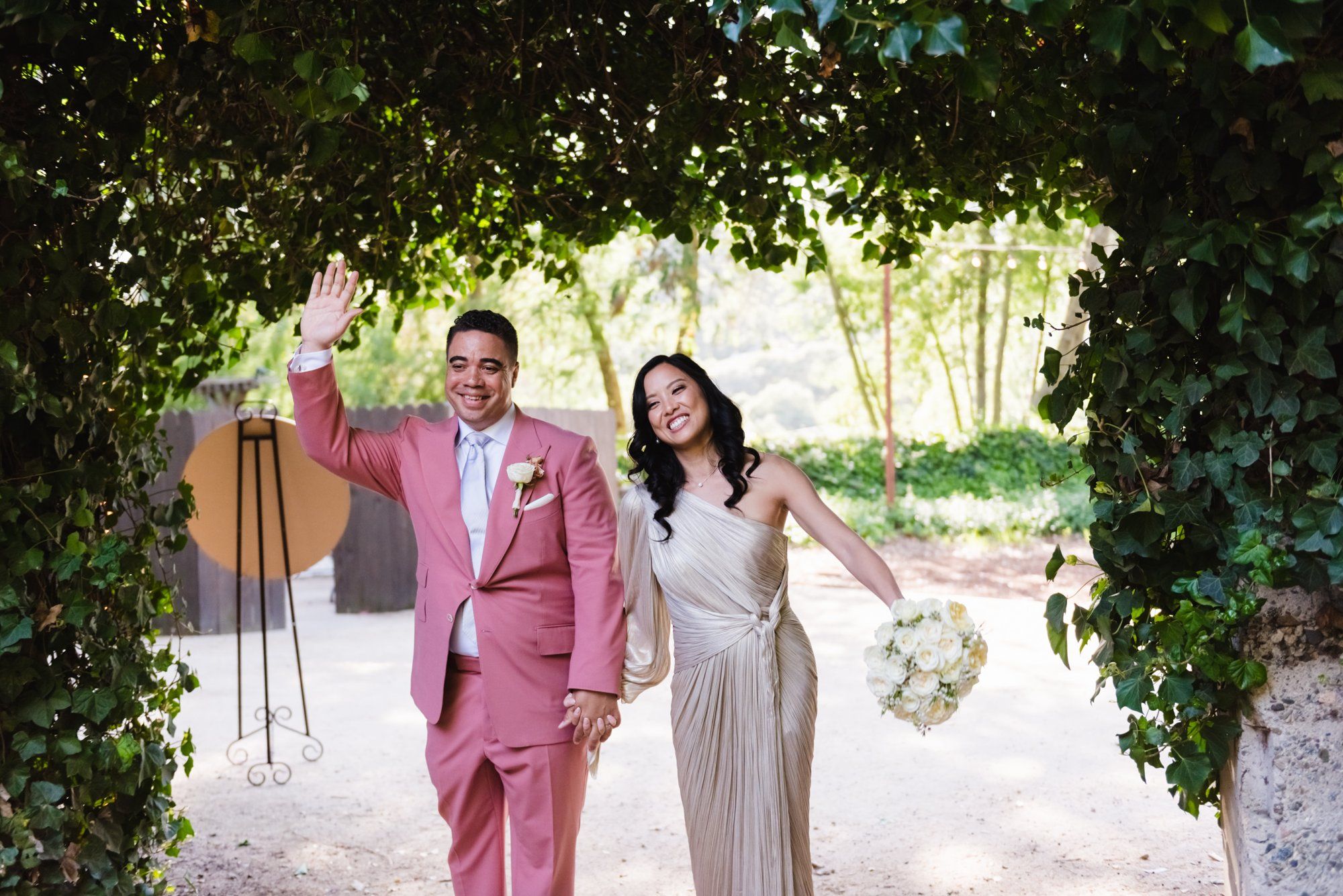 A multicultural spring wedding at Sand Rock Farm, Vows in the Redwood Grove at Sand Rock Farm