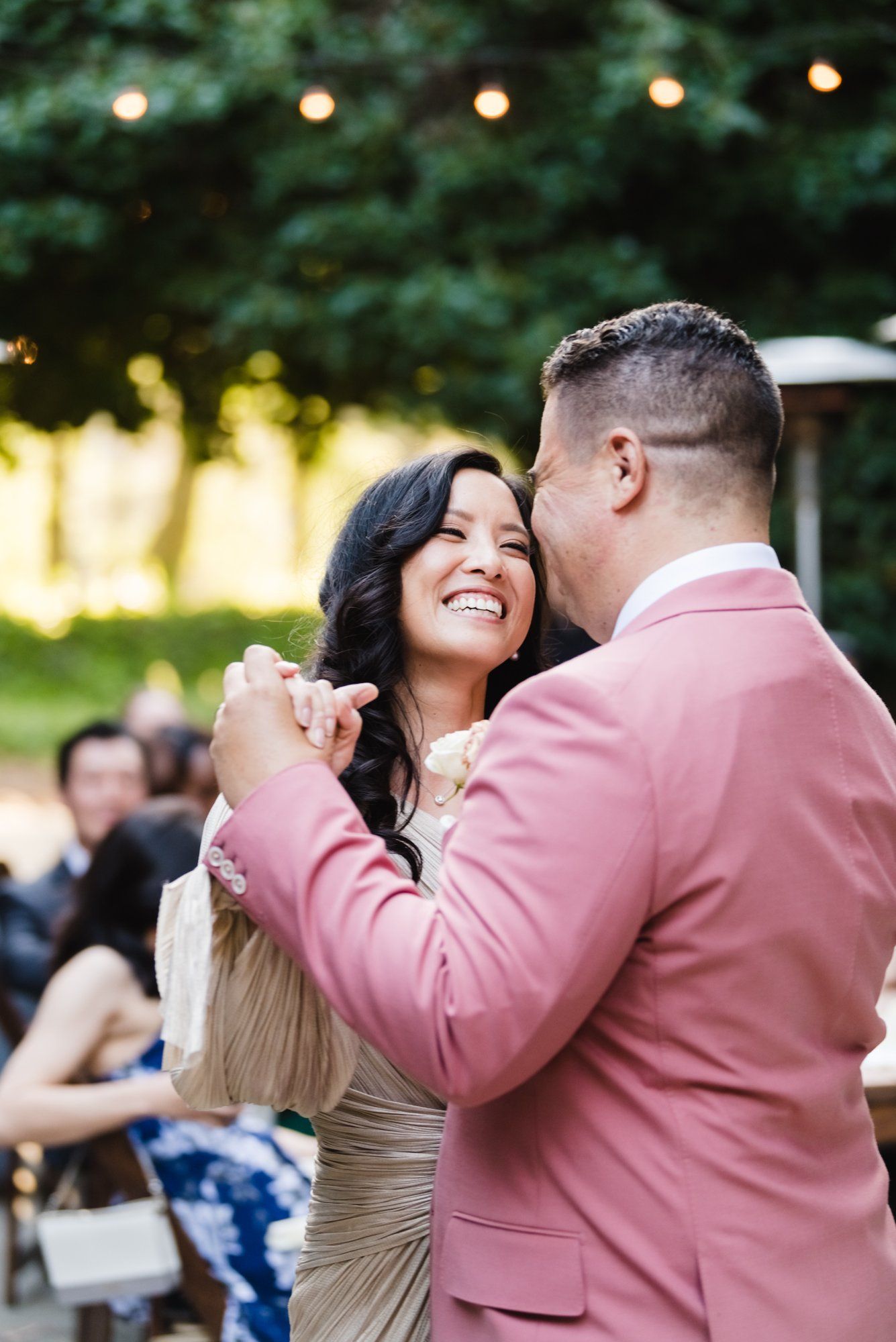 multicultural spring wedding at sand rock farm, A Family-Style Spring Dinner in the Barrel Room