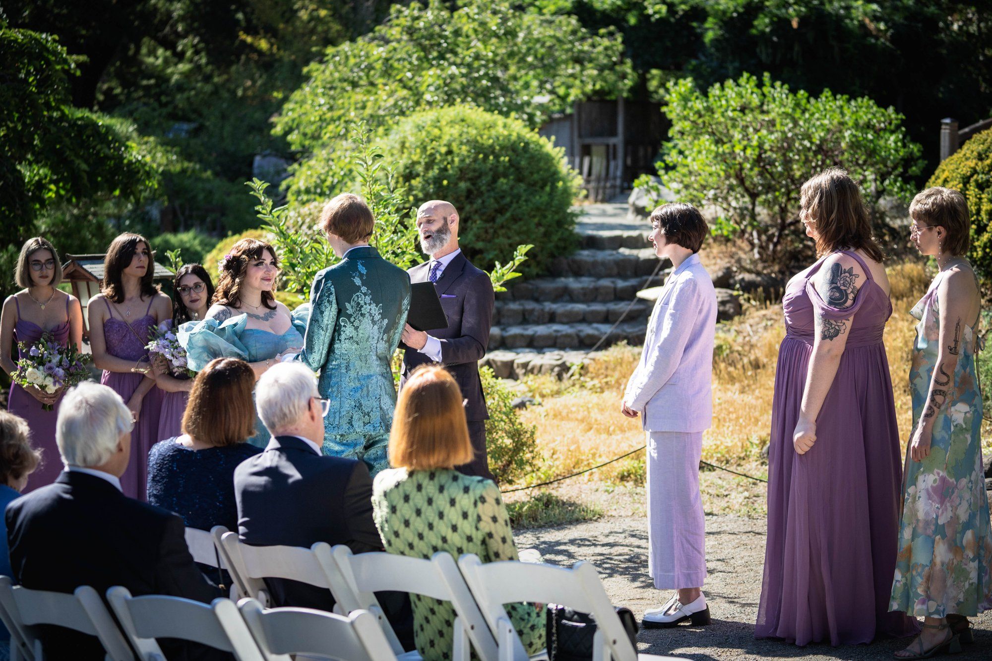 pre-dawn hakone ceremony before the gardens open + il fornaio lunch, A Japanese Garden Sunrise Ceremony. Married Before the Gates Opened