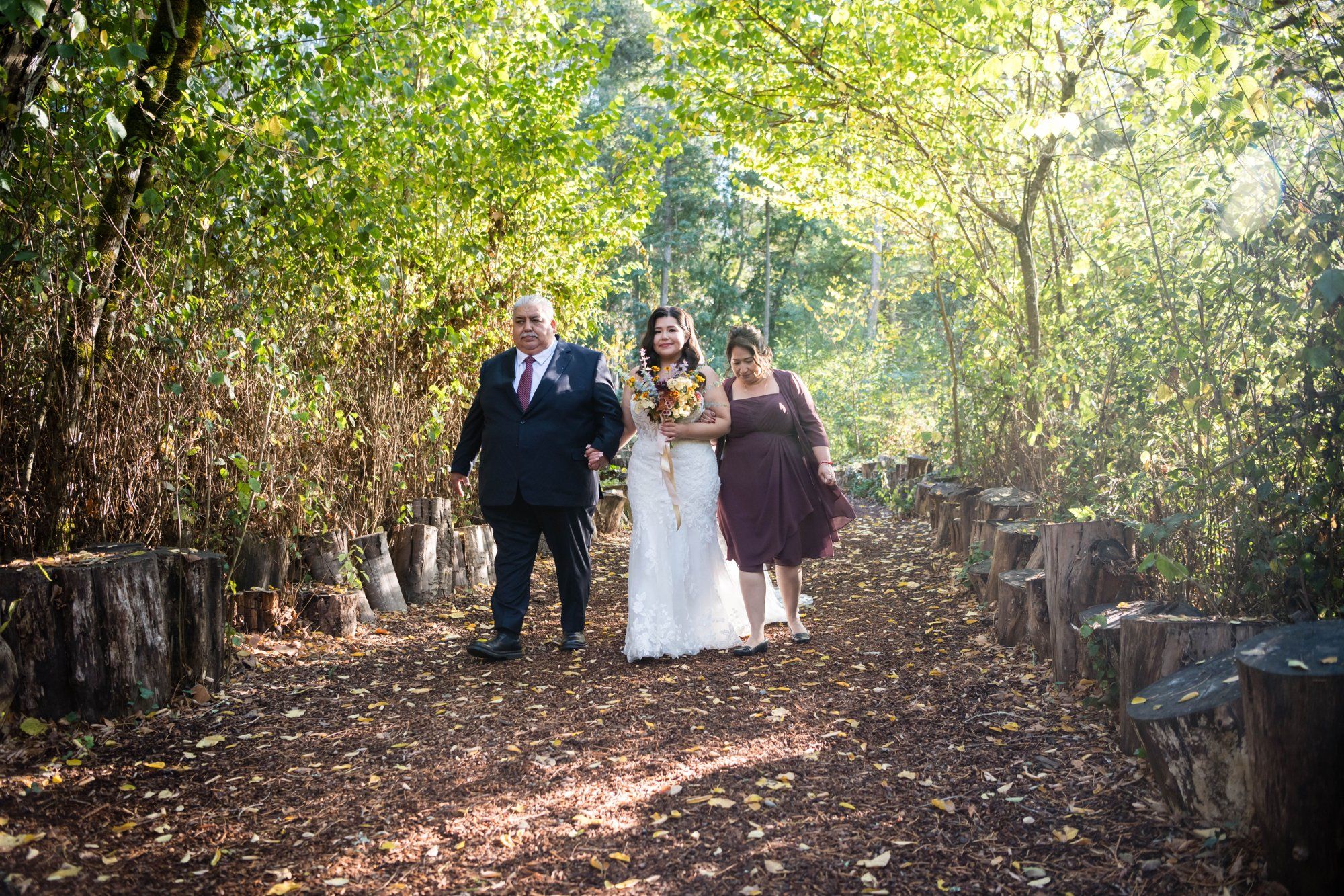 fall-foliage micro wedding at sand rock farm (november, 22 guests), A Harvest-Season Redwood Ceremony