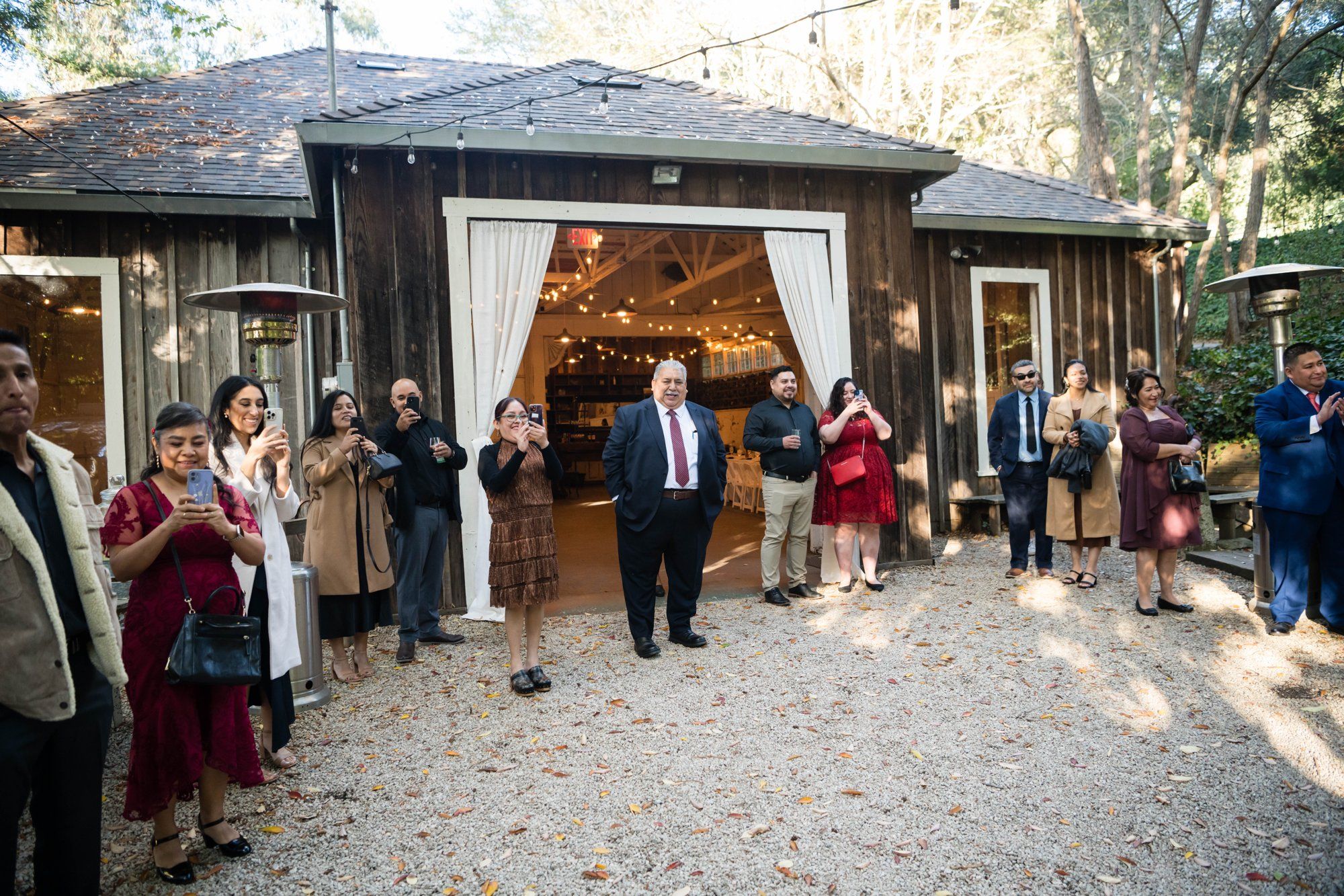 fall-foliage micro wedding at sand rock farm (november, 22 guests), A Harvest-Season Redwood Ceremony