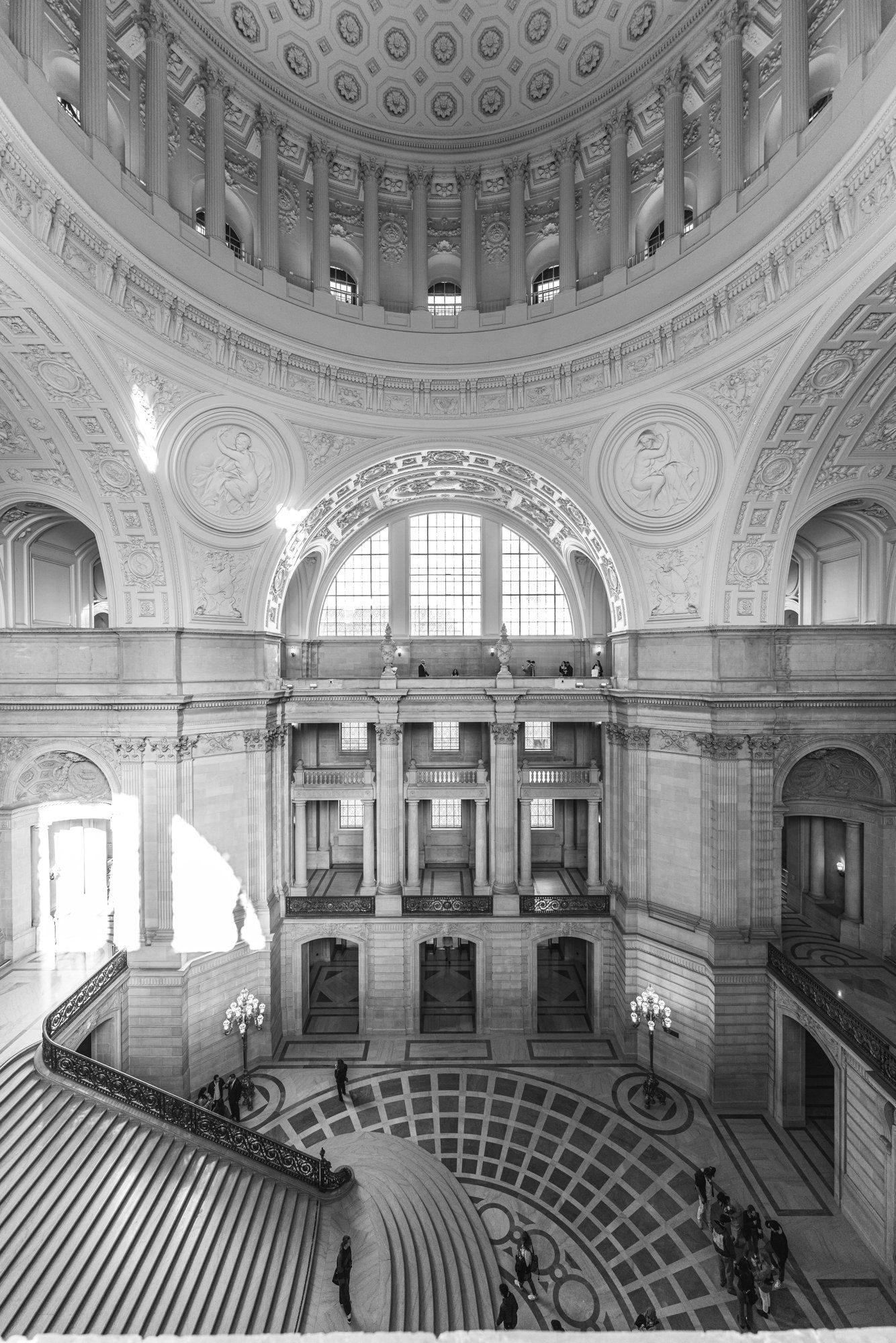 three-location city hall day in san francisco, A Sand-Ceremony City Hall Wedding on the Mayor's Balcony
