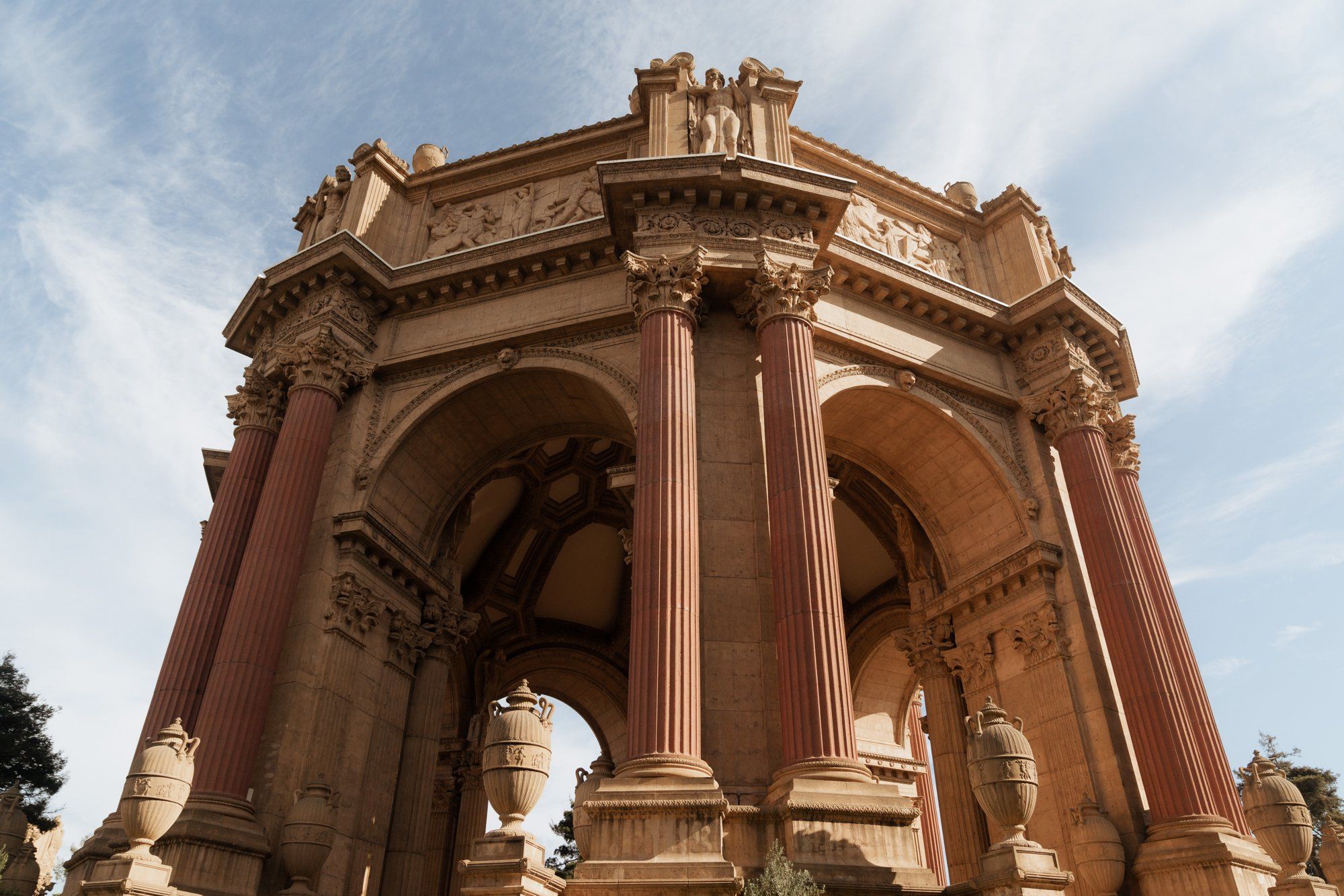 three-location city hall day in san francisco, Under the Dome, Then Palace of Fine Arts Portraits