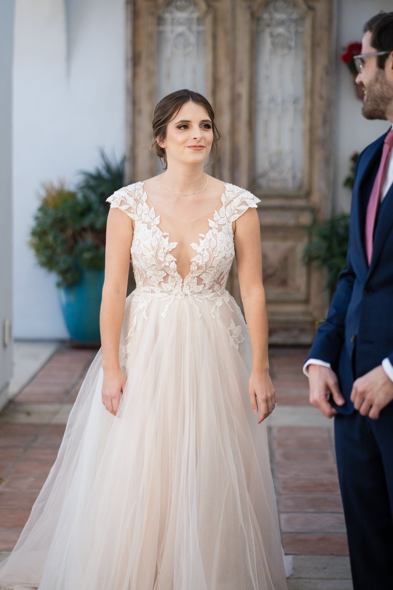 San Clemente wedding at La Ventura Event Center, Vows in the Open-Air Courtyard at La Ventura