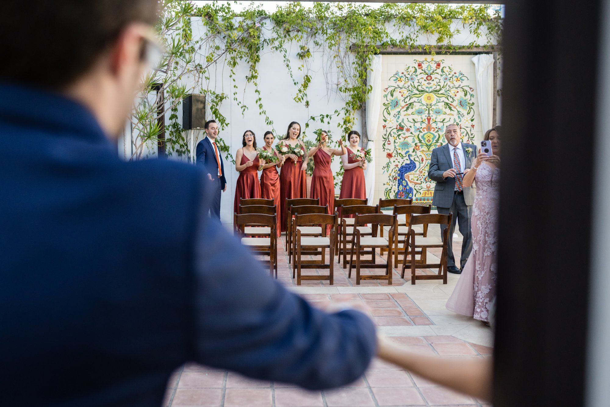 San Clemente wedding at La Ventura Event Center, Vows in the Open-Air Courtyard at La Ventura