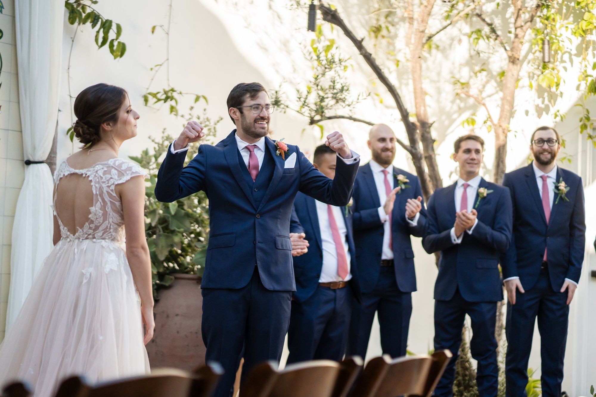 san clemente wedding at la ventura event center, Vows in the La Ventura Courtyard, a San Clemente Wedding