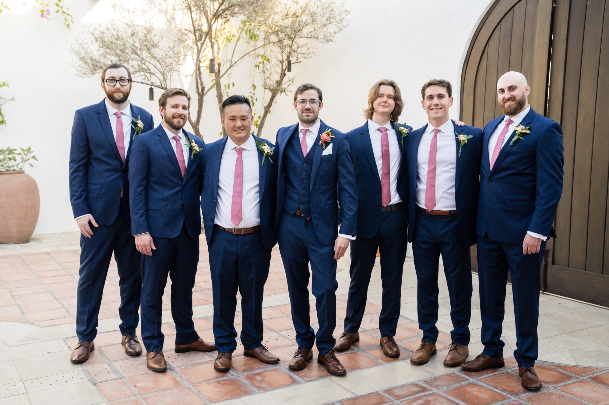 san clemente wedding at la ventura event center, Family Photos Through the Courtyard