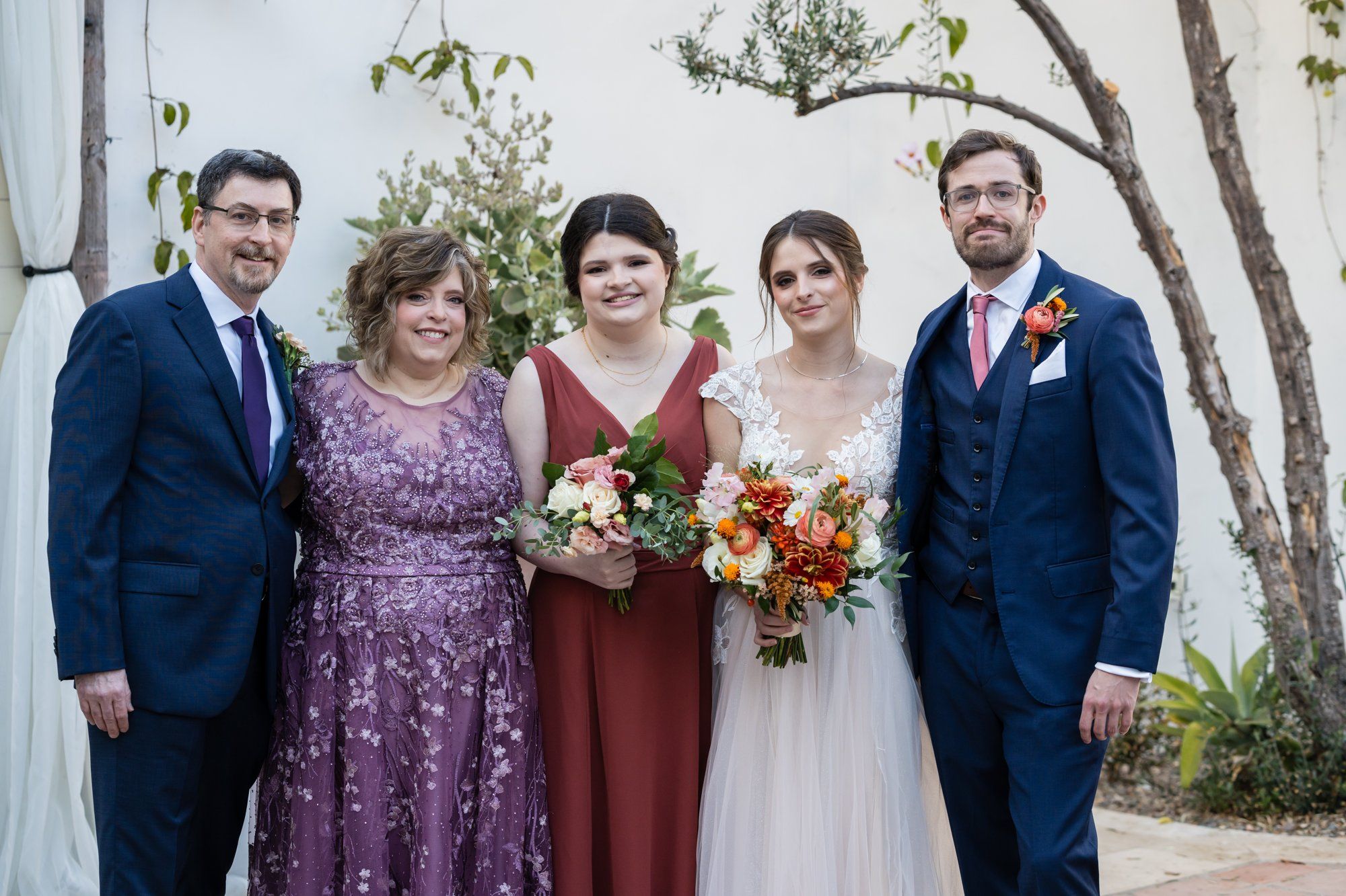 san clemente wedding at la ventura event center, Family Photos Through the Courtyard