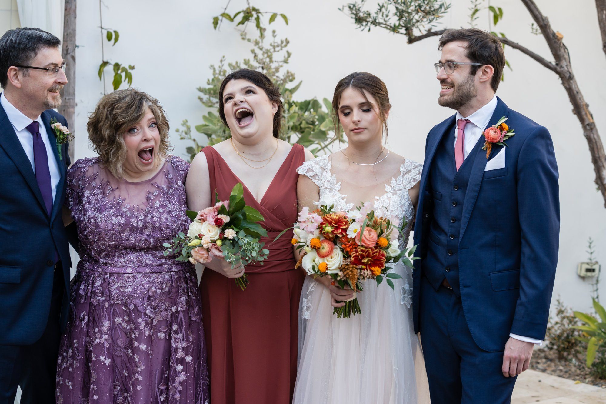 san clemente wedding at la ventura event center, Family Photos Through the Courtyard