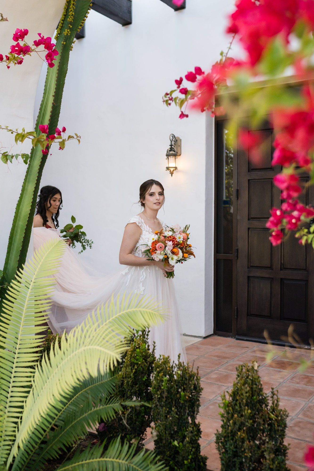 San Clemente wedding at La Ventura Event Center, Portraits Through the La Ventura Courtyard