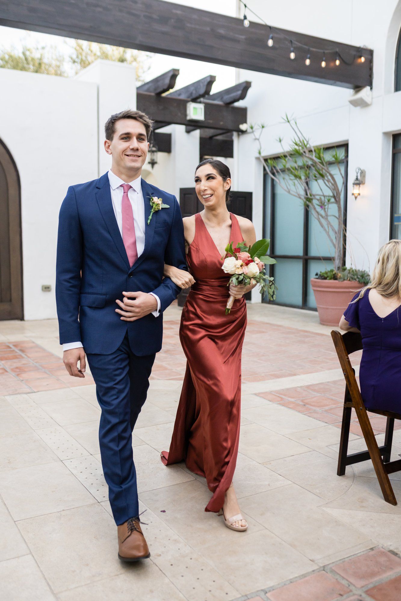 san clemente wedding at la ventura event center, Family Photos Through the Courtyard