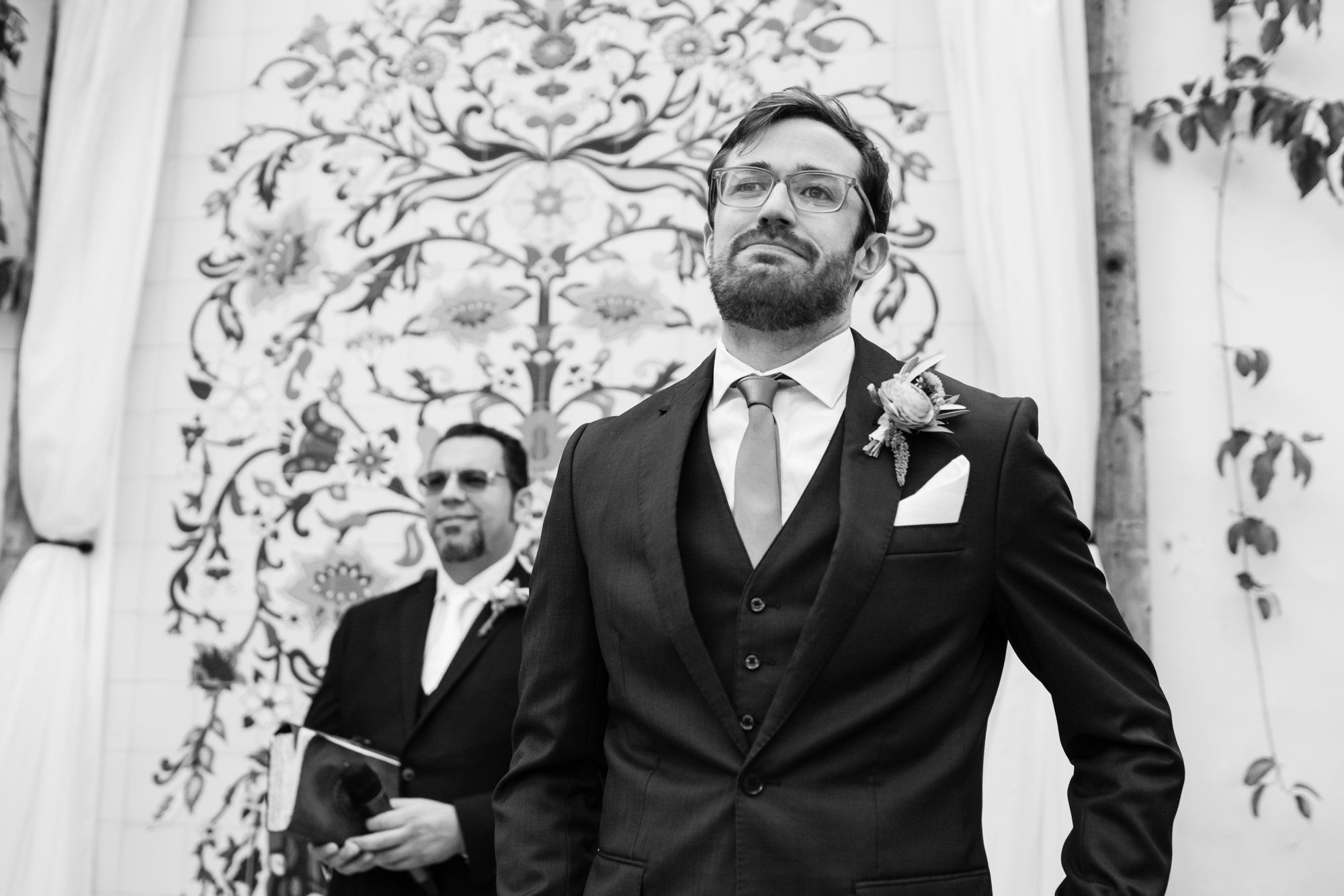 San Clemente wedding at La Ventura Event Center, Vows in the Open-Air Courtyard at La Ventura