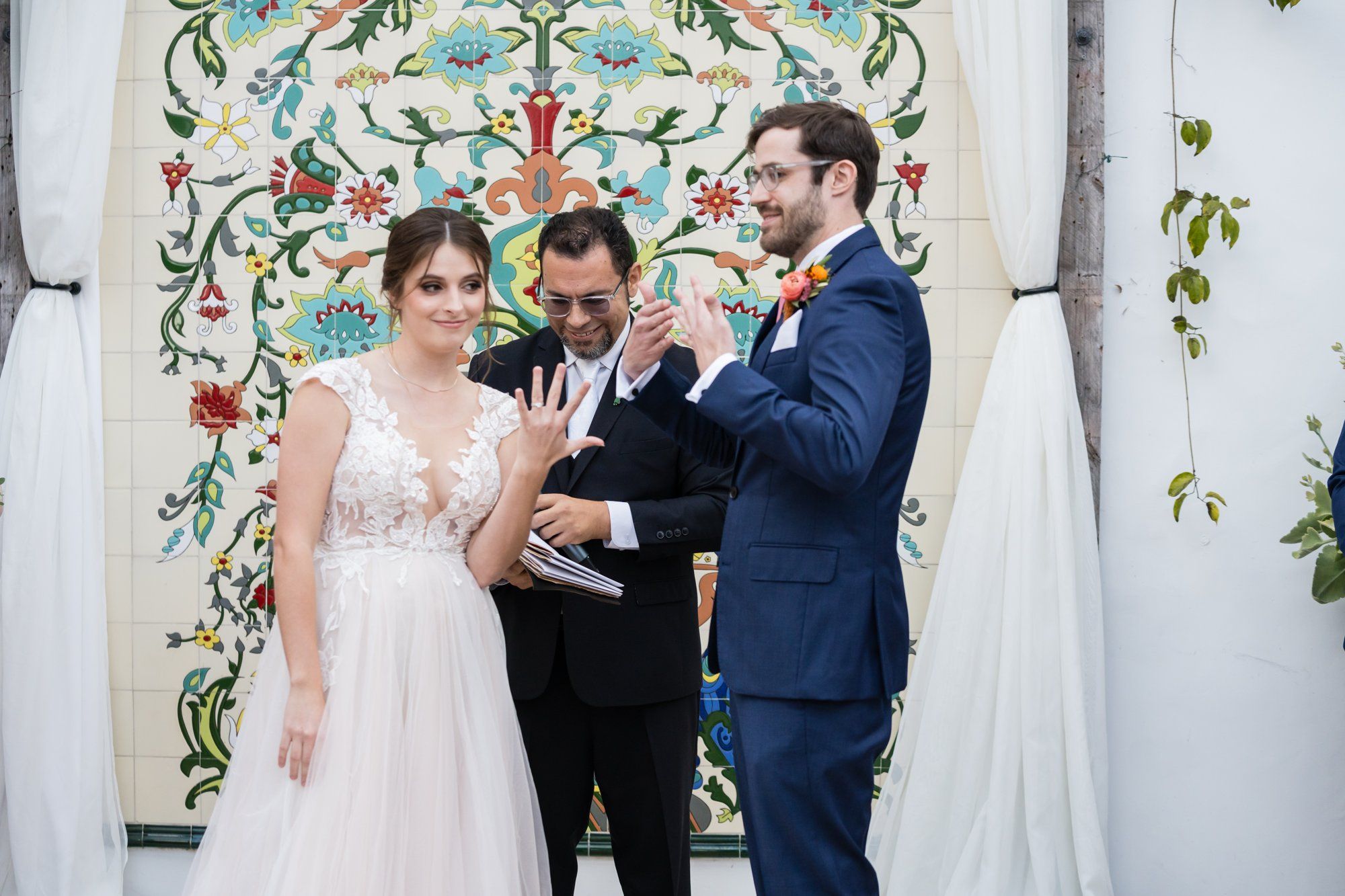 san clemente wedding at la ventura event center, Vows in the La Ventura Courtyard, a San Clemente Wedding