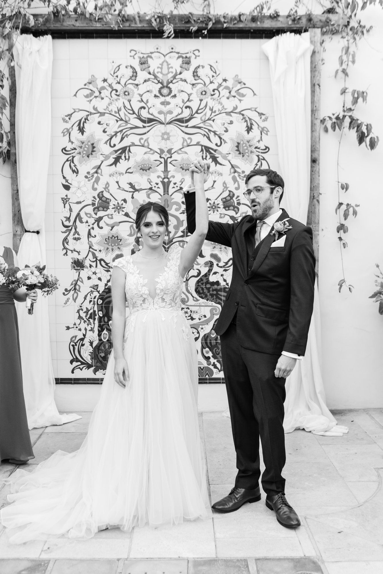 San Clemente wedding at La Ventura Event Center, Vows in the Open-Air Courtyard at La Ventura